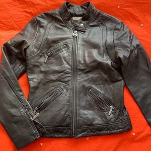Michael Kors Genuine Leather Moto Jacket